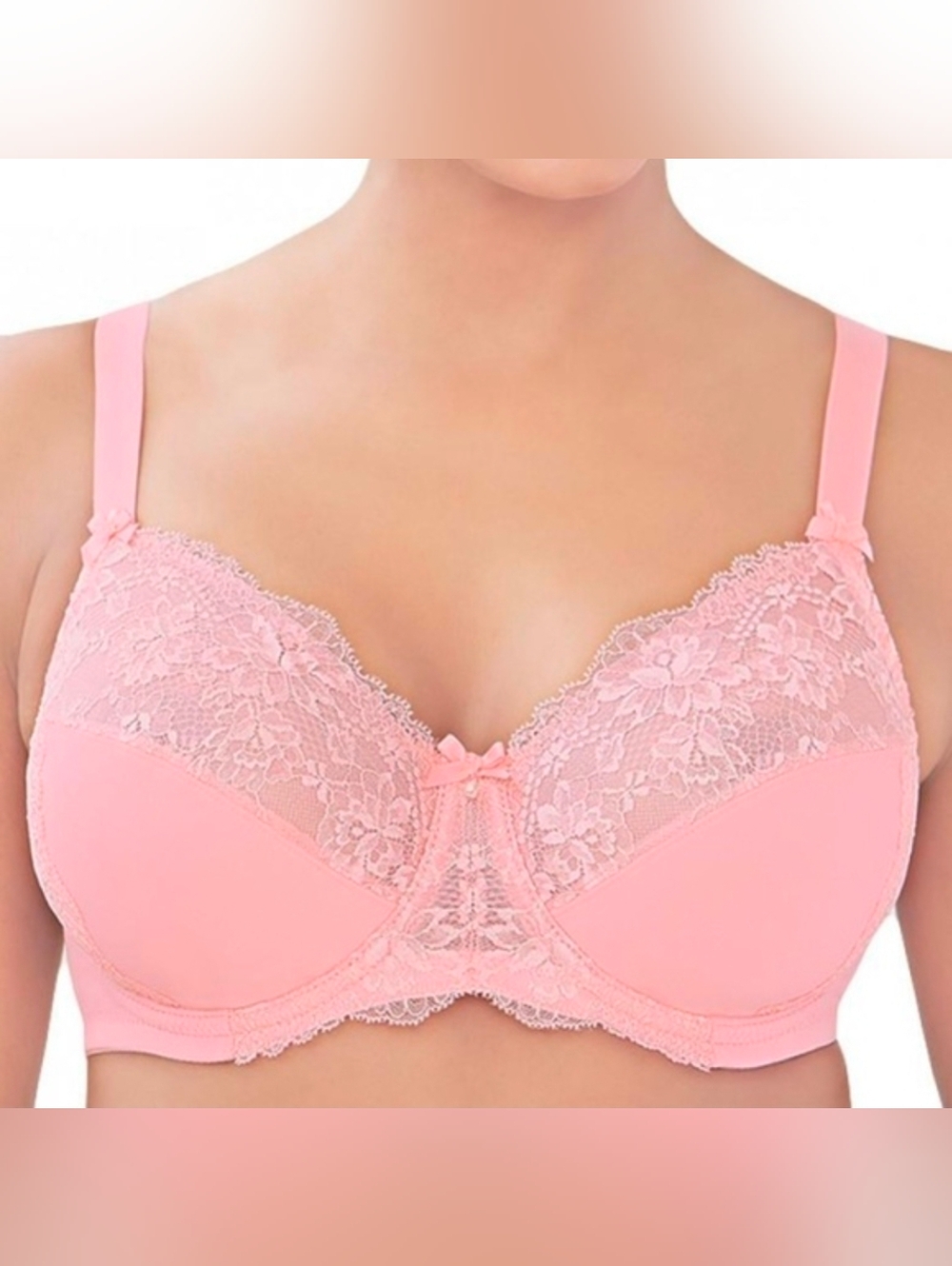 GLAMORISE Old Pink Elegance Lacy Wonderwire Bra US Size 46C Underwire Coquette